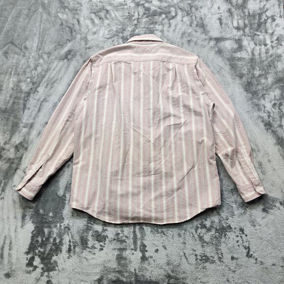 Vintage LL Bean Shirt Womens 14 Pink Striped Flannel Single Needle Tailoring - Picture 3 of 8